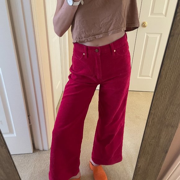 Wrangler pink corduroy wide leg pants - Picture 2 of 3